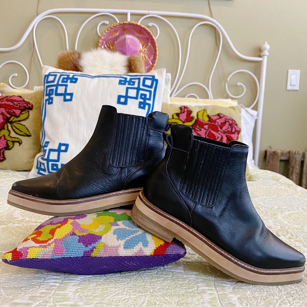 ROOLEE Prince Western Chelsea Ankle
Booties Black Leather Boots size 6 - Picture 7 of 16